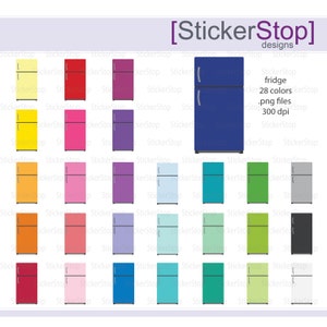 Refrigerator Fridge Digital Clipart - Instant download PNG files