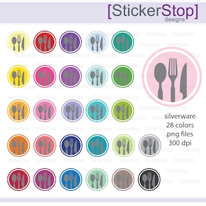 Silverware Eating Utensils Digital Clipart - Instant download PNG files