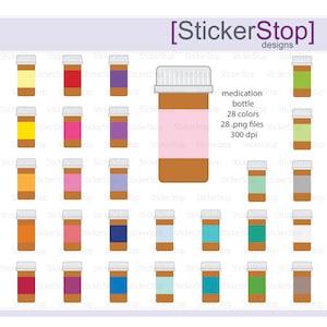 Prescription Medication Bottle Digital Clipart - Instant download PNG files