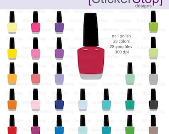 Nail Polish Digital Clipart - Instant download PNG files