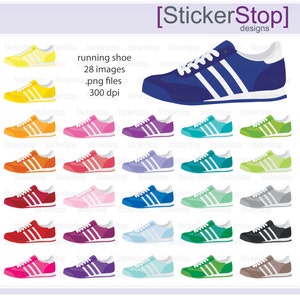 Running Shoe Digital Clipart - Instant download PNG files - Tennis shoe, step tracker, soccer shoe