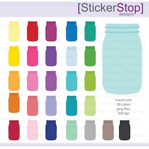 Mason Jars Digital Clipart - Instant download PNG files