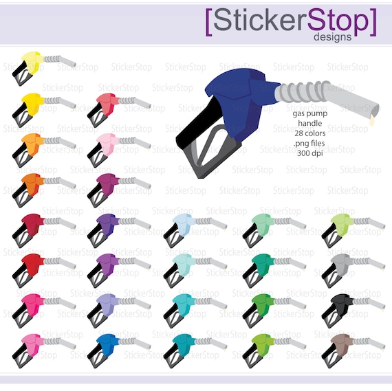 Gas Pump Handle Icon Digital Clipart in Rainbow Colors Etsy