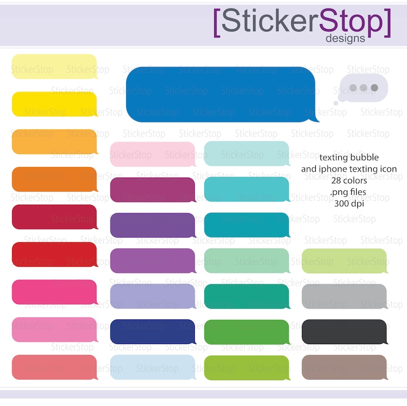 Texting Speech Bubble Clipart, PNG Digital Clipart Instant download image 1