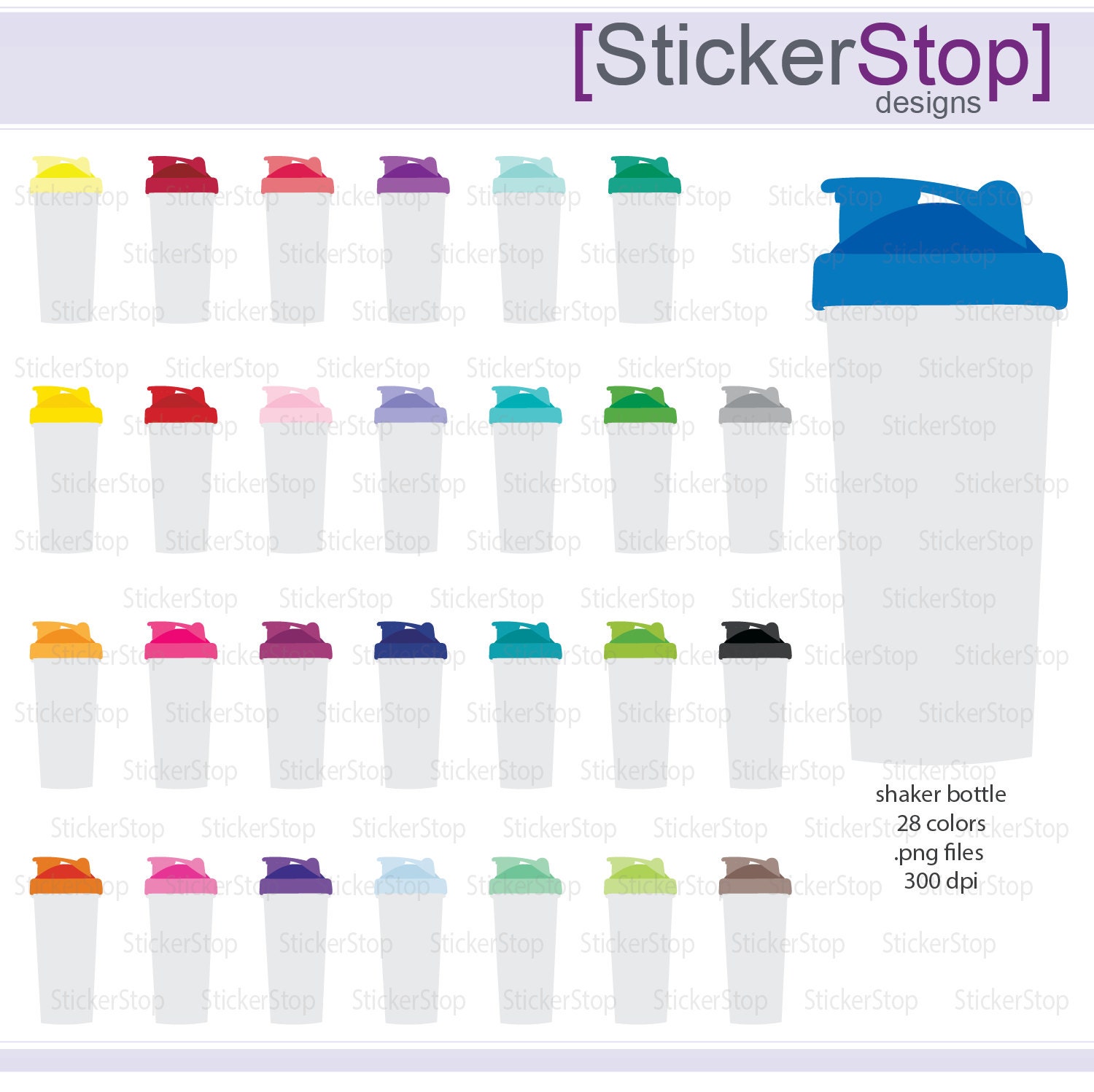 Full Shaker Bottle Protein Shake With Shake Smoothie Bottle Icon Digital  Clipart in Rainbow Colors Instant Download PNG Files 
