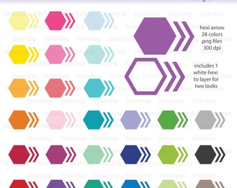 Hexagon Arrow Icon Digital Clipart - Instant download PNG files