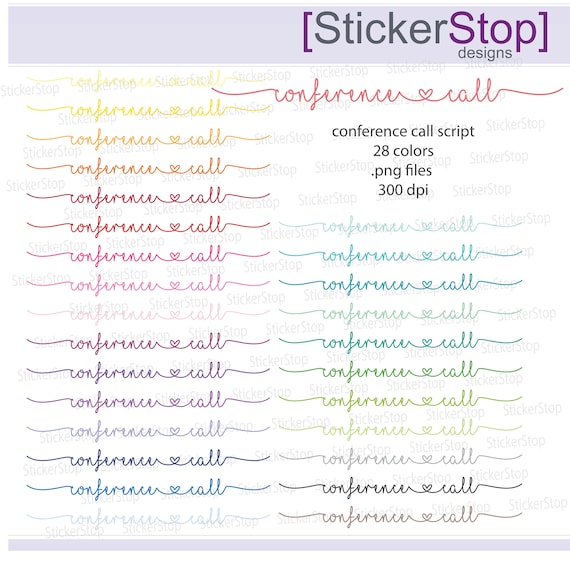 Conference Call Script Icon Digital Clipart in Rainbow Colors - Instant ...