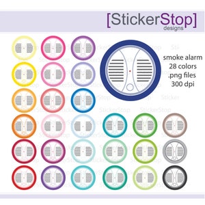 Smoke Alarm Batteries Clipart 28 colors, PNG Digital Clipart - Instant download - fire alarm smoke detector change battery batteries