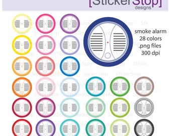 Smoke Alarm Batteries Clipart 28 colors, PNG Digital Clipart - Instant download - fire alarm smoke detector change battery batteries