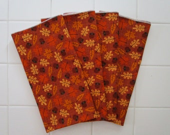 Fall Cloth Napkins Autumn Forest Large Cloth Napkins Thanksgiving Table Decor Rust Orange Brown Autumn Acorns Oak Leaves Autumn Fall 2024
