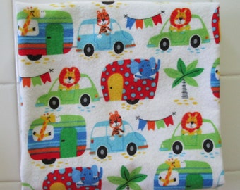Preemie flannel blanket Colorful Camper and Animals Cotton Flannel Preemie Baby Receiving Swaddling Blankets Camping Theme Nursery 2024