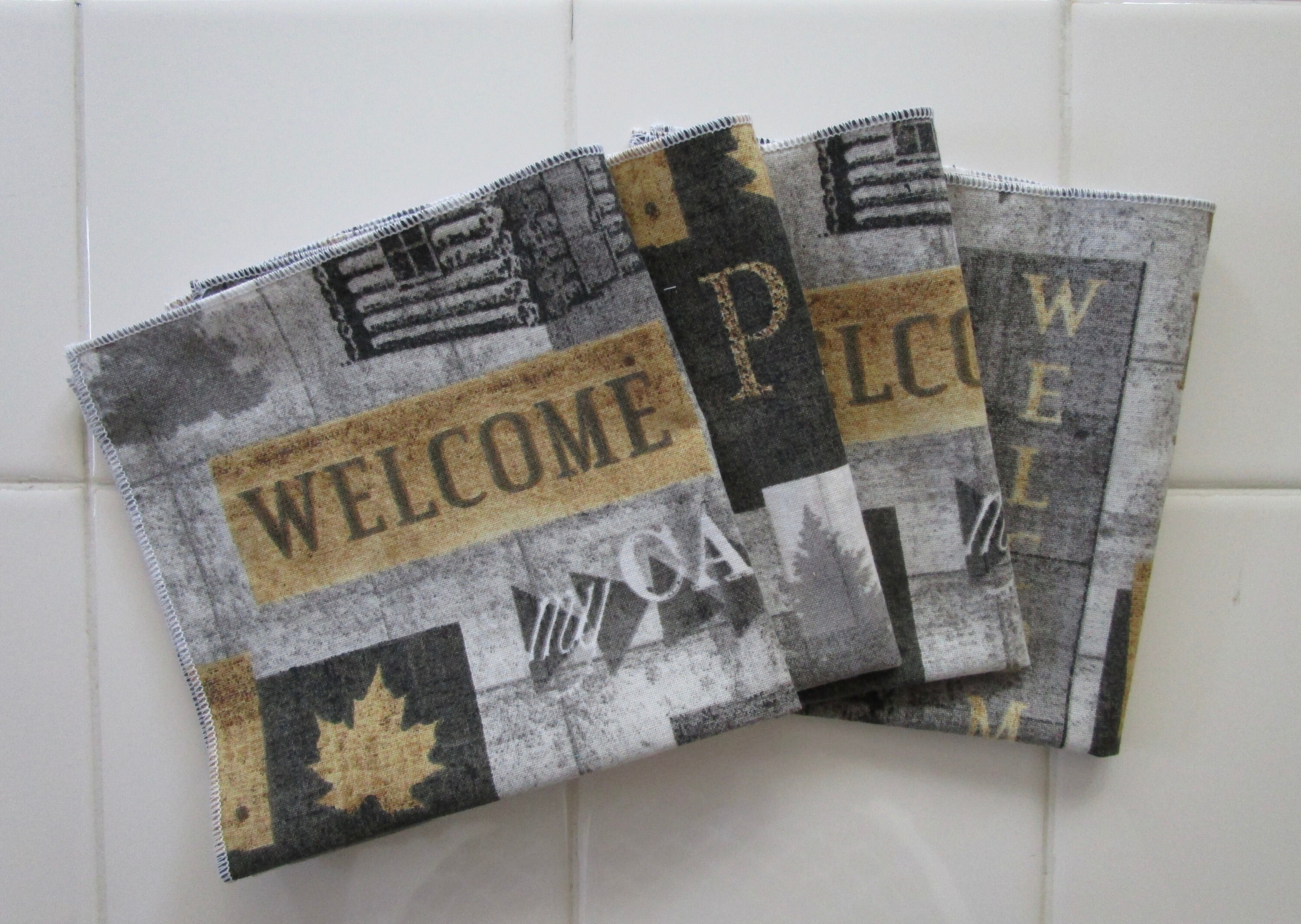 Cloth Napkins Rustic Cabin Winter Napkins Dinner Napkins Snack Etsy UK