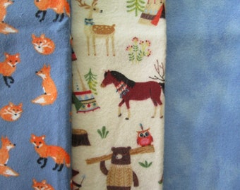 Preemie Woodland Creatures Fox Baby Boy flannel blankets Three Small Cotton Flannel Receiving Swaddling Blankets Woodland Theme Nursery 2024