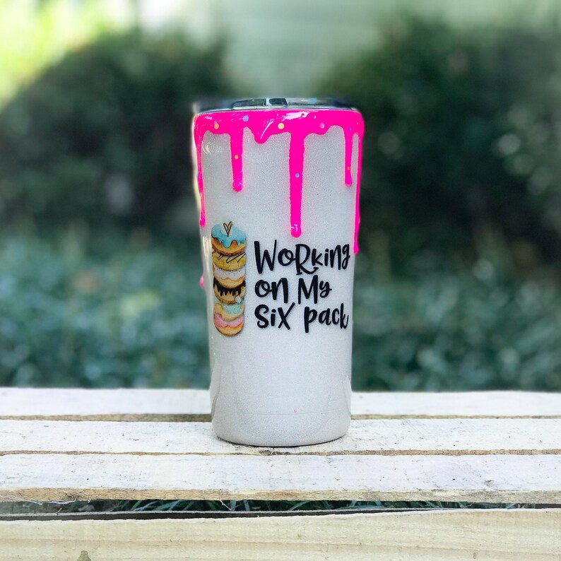 Download Glitter donut tumbler working on my six pack hot pink drip ...