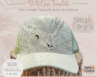 Vorlage für Kuhschädel und Mutter - Digitale Brennvorlage für Hüte - Trucker-Cap - Baseballkappe - Breitkrempige Kappe - Pyrographie-PNG
