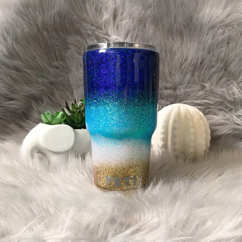 Stainless steel Glitter tumbler glitter beach tumbler Etsy