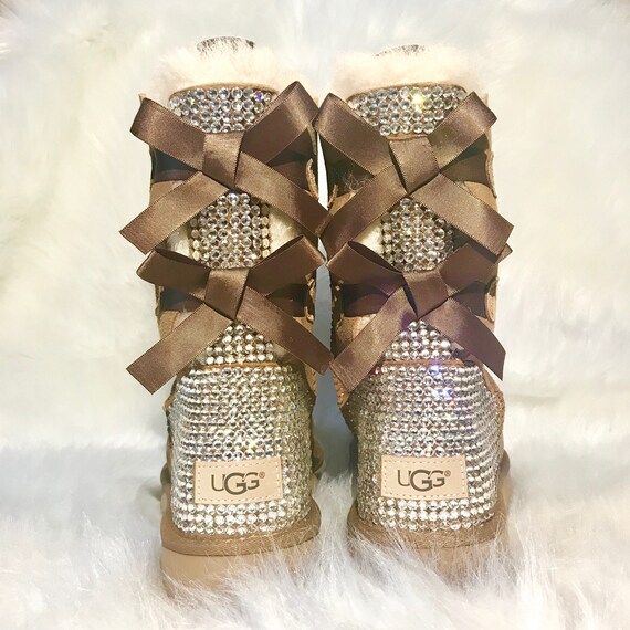 rose gold bailey bow uggs