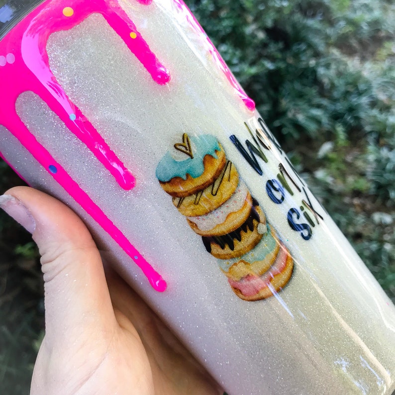 Download Glitter donut tumbler working on my six pack hot pink drip ...