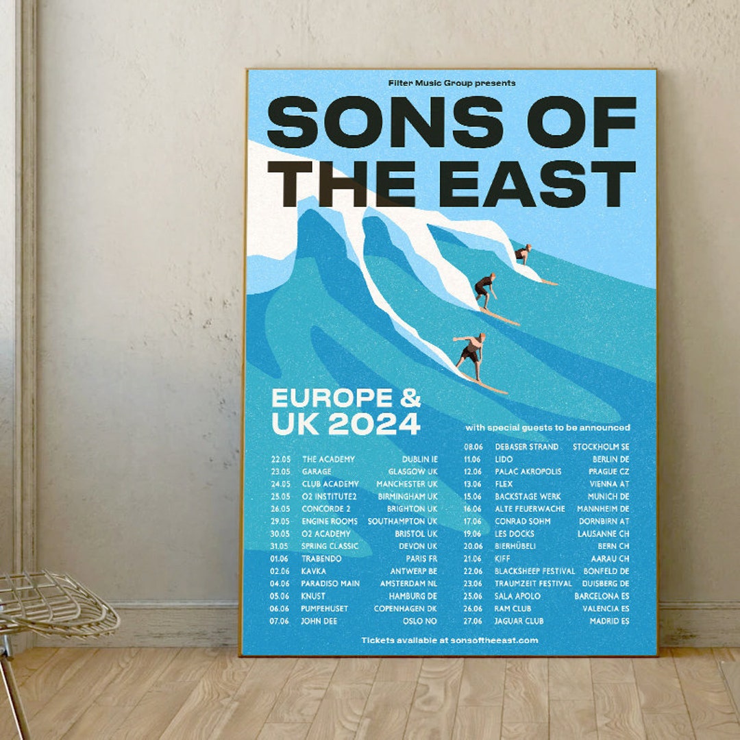2024 Sons of the East Europe & UK Tour Poster, Music Poster, Poster