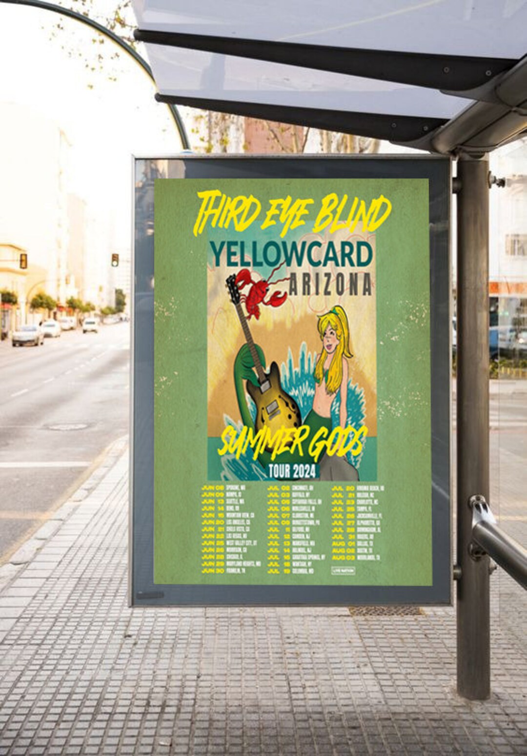 2024 Summer Gods Tour With Yellowcard & A R I Z O N A Poster Etsy
