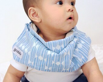 100% Organic Cotton (Blue Anecdote) SCABIB scarf/bib for children
