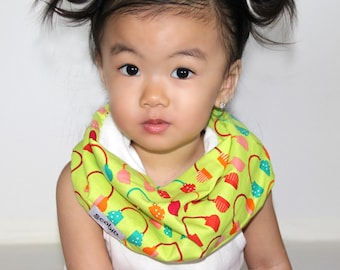 Modern Bib (Bright Headphones) All in One Scarf & Bib "Scabib" for babies or toddlers