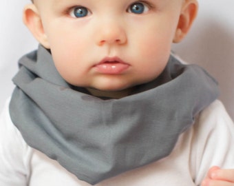 Modern Bib (Gray) All in One Scarf & Bib "Scabib"  for babies or toddlers