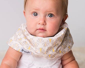 Modern Bib (Sunflower Rays) All in One Scarf & Bib "Scabib for babies or toddlers