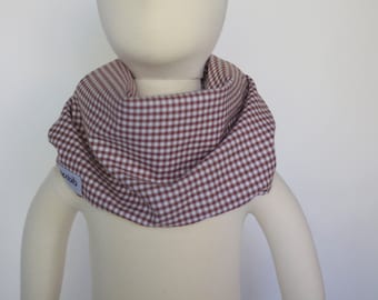 Modern Bib (Brown Gingham) All in One Scarf & Bib "Scabib for babies or toddlers