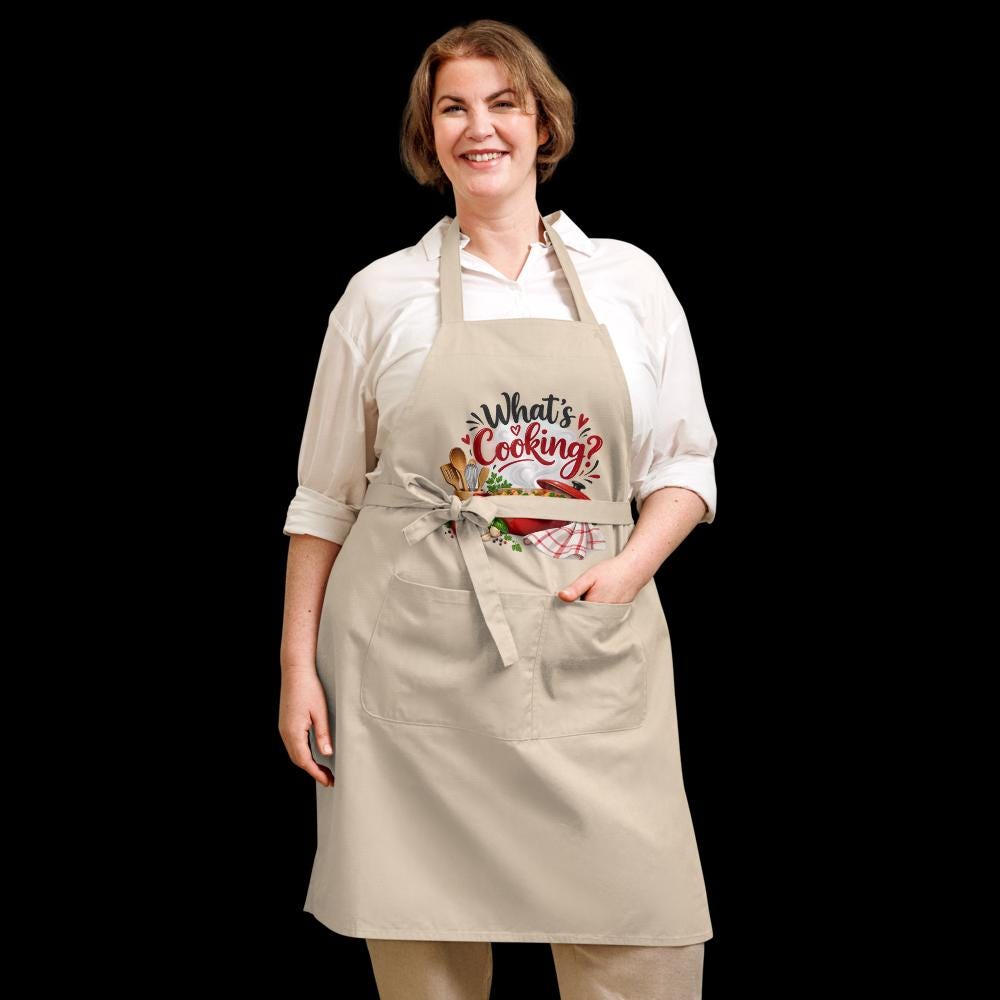 Whats Cooking organic cotton apron housewarming gift Whats Cooking organic cotton apron housewarming gift