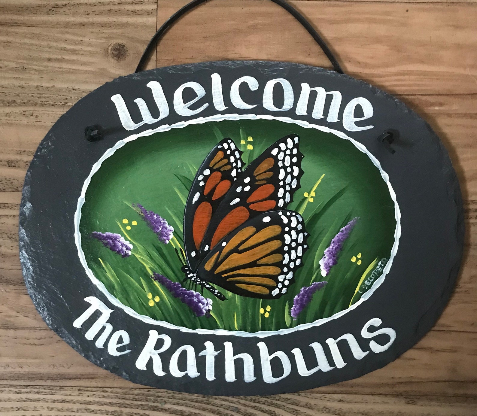 Butterfly Sign Personalized Butterfly Slate Hand Etsy