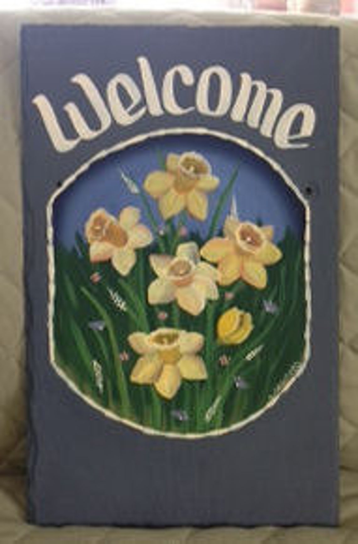 Handpainted Spring Daffodil Personalized Small Sign Etsy