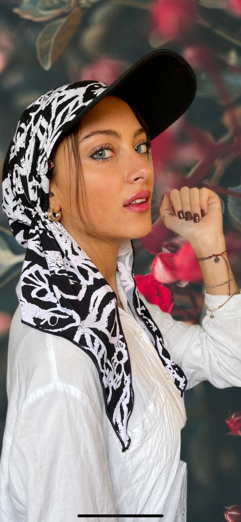 Sport Cap Scarf | Hat for the Sun | Gift for Friend Black White