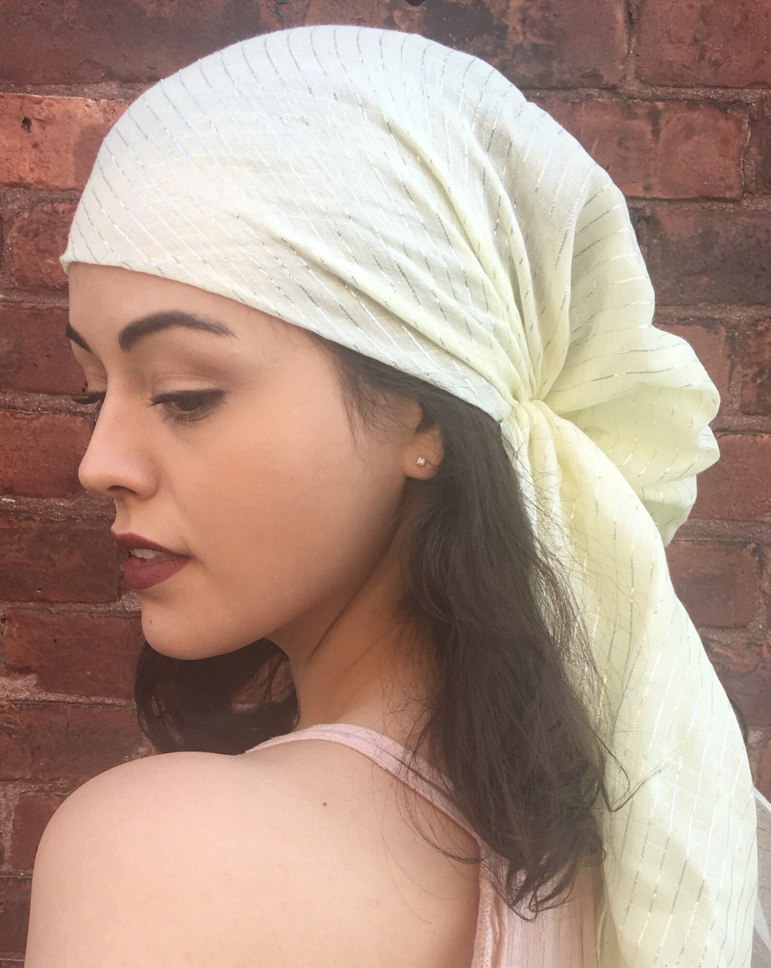 Yoga Scarf Cotton Head Cover Long Bandana Tie Back Cap to Etsy