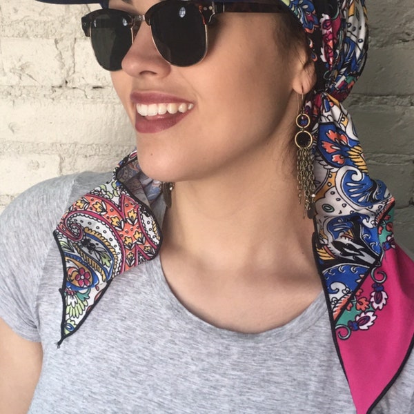 Perfect Sun Hat | Visor Scarf Brim To Cover Conceal Head | Pre Tied Hijab Tichel Casual Headwear For Woman With Long  & Short Hair | USA