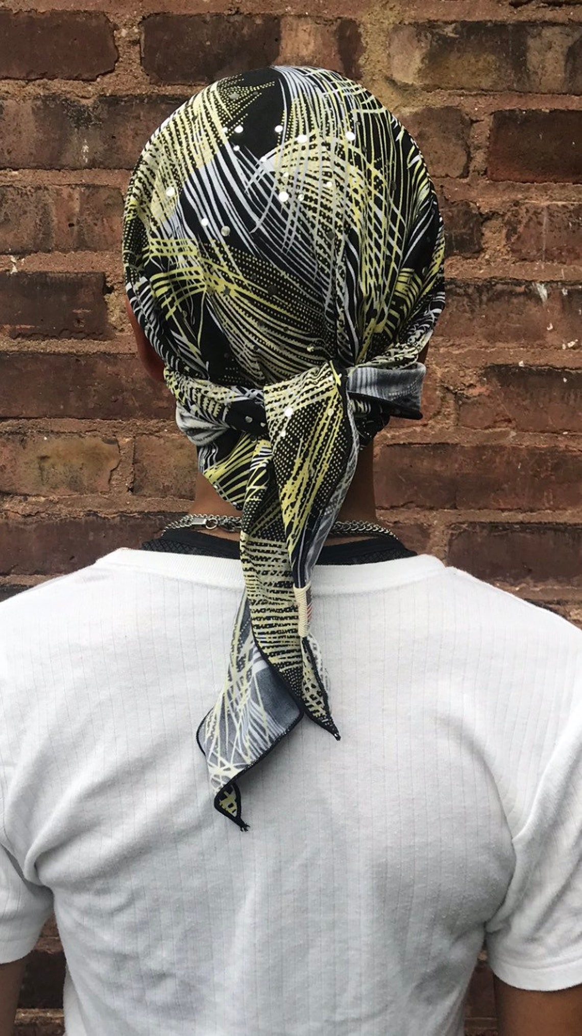 Sport Hat With Brim Tie Back Baseball Cap Scarf With Sparkle Etsy