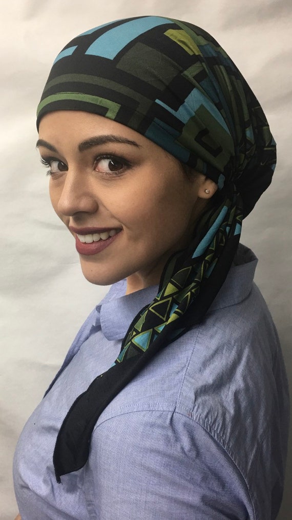 Head Covering for Women and Girls Print Tie Back Hat Scrub Cap to