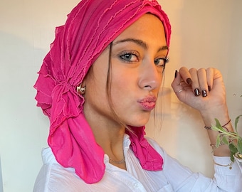 Very Lightweight Headscarf |Pink Fashion Headscarf Comfy Hijab Cap To Conceal Hair Cover Head | Full Coverage For Day & Night | Made in USA