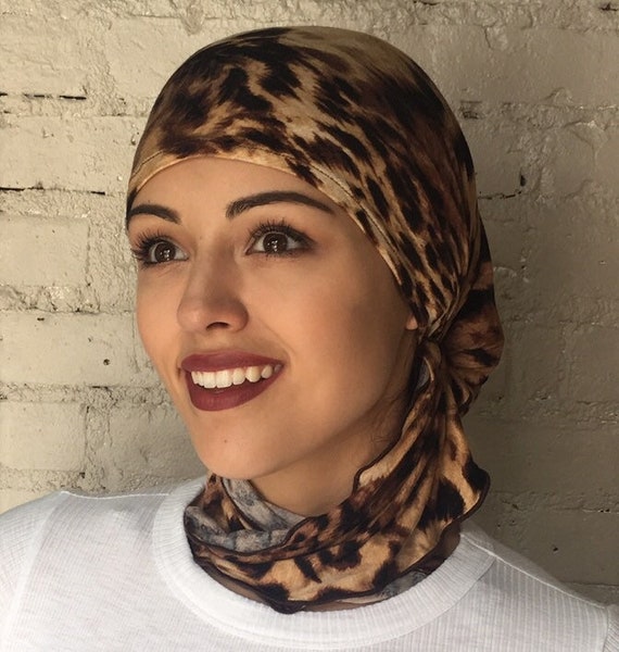 Headwear Gift Hijab Style Animal Print Slip On Style Very Comfortable Pre  Tied Head Wrap Muslim Modern Hijab Scarf Durag Made in USA