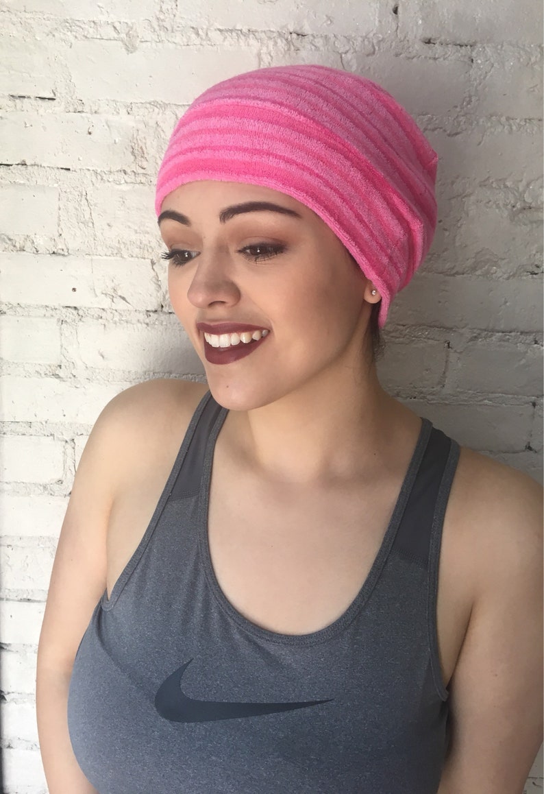 Head Covering Pink Terry Turban Night Chemo Hat Gift for Etsy