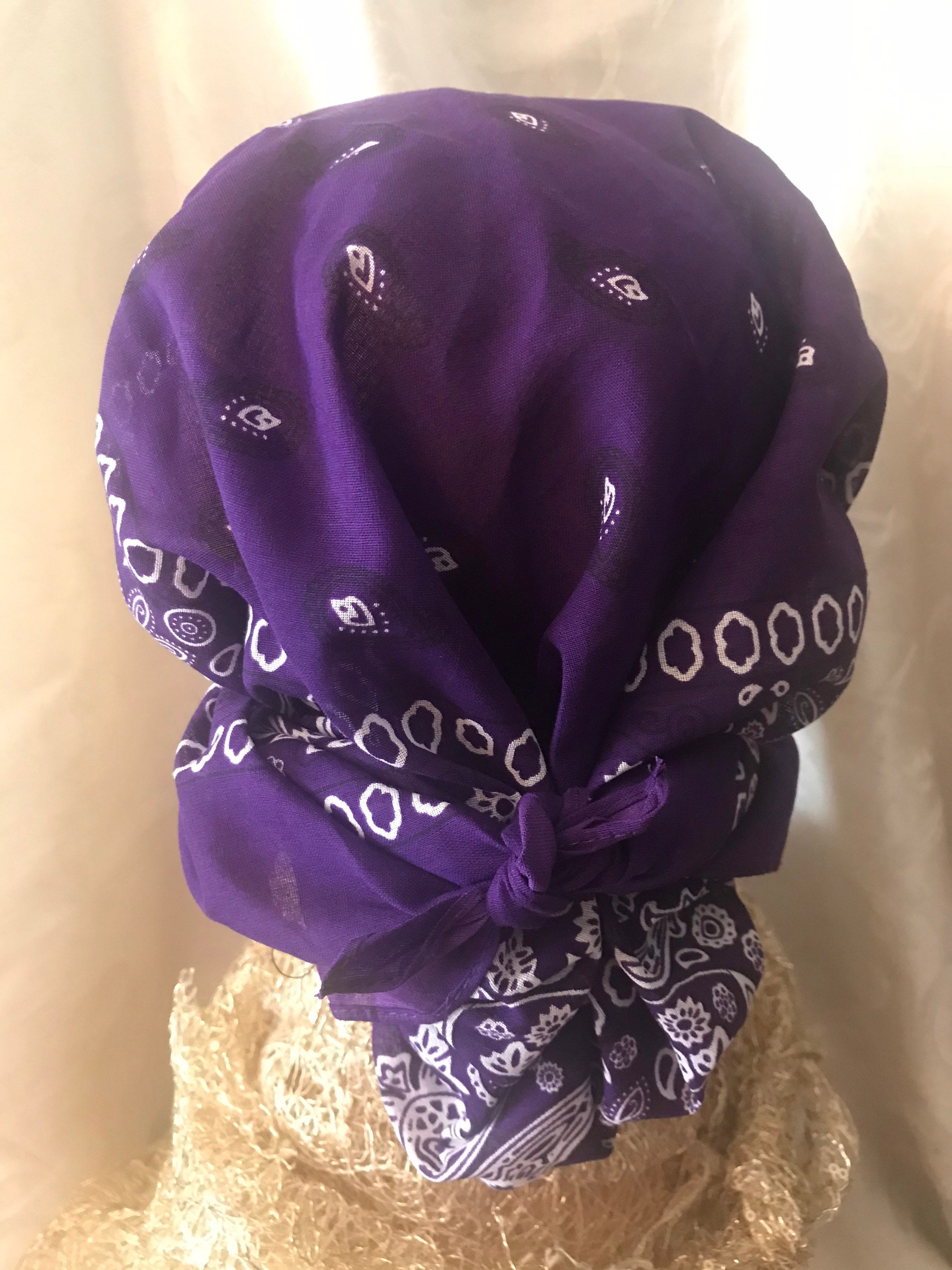 100% Cotton Head Scarf Tie Back Hat Modern Bandana Closed 100% Cotton Head Scarf Tie Back Hat Modern Bandana Closed