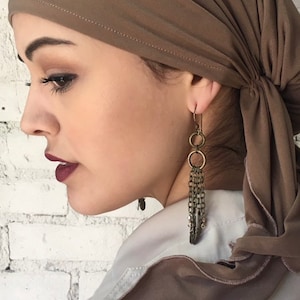 Tie Back Hat To Conceal And Cover Hair | Pre Tied Head Wrap Scarf For Women With Long Or Short Hair Or With Natural Curls | Made in USA