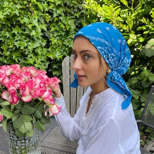 100% Cotton Tie Back Hat | Pre Tied Fitted Bandana | Lightweight Head Wrap Tichel | Durag For Men & Women