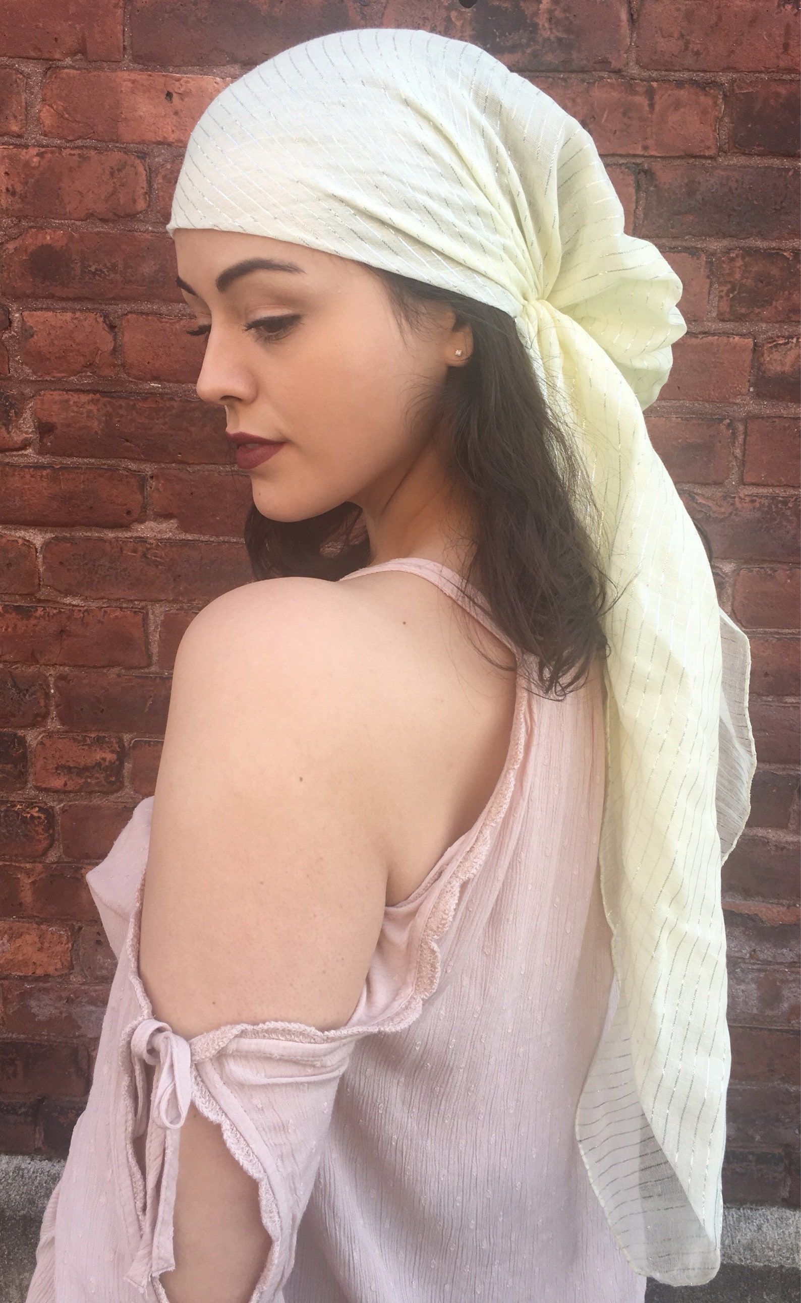 Yoga Scarf Cotton Head Cover Long Bandana Tie Back Cap to Etsy