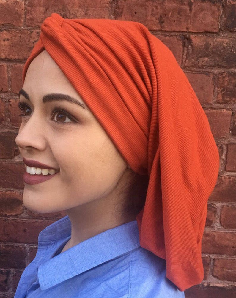 Burnt Orange Etsy Color Spring Summer Premium Snood Turban Etsy