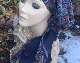 Lightweight Headscarf With T shirt  Lining | Pre tied Slip On Headcovering | Wig Alternative | Modern Easy To Wear Hijab | Made in USA