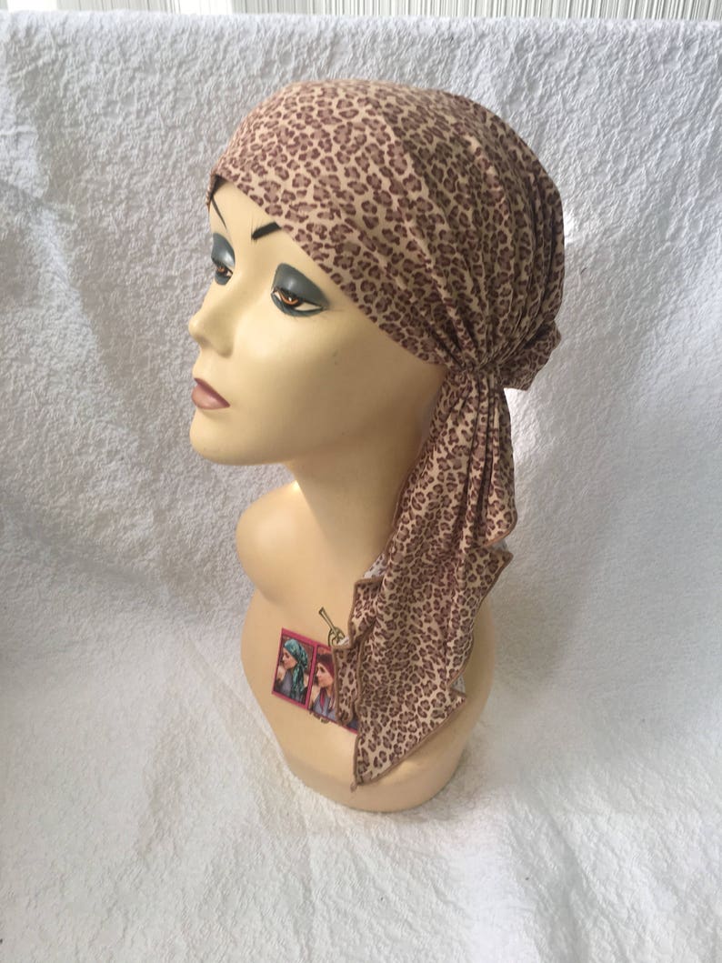 Soft Leopard Party Girl Print Pre Tied Bandana Scarf Tichel Etsy