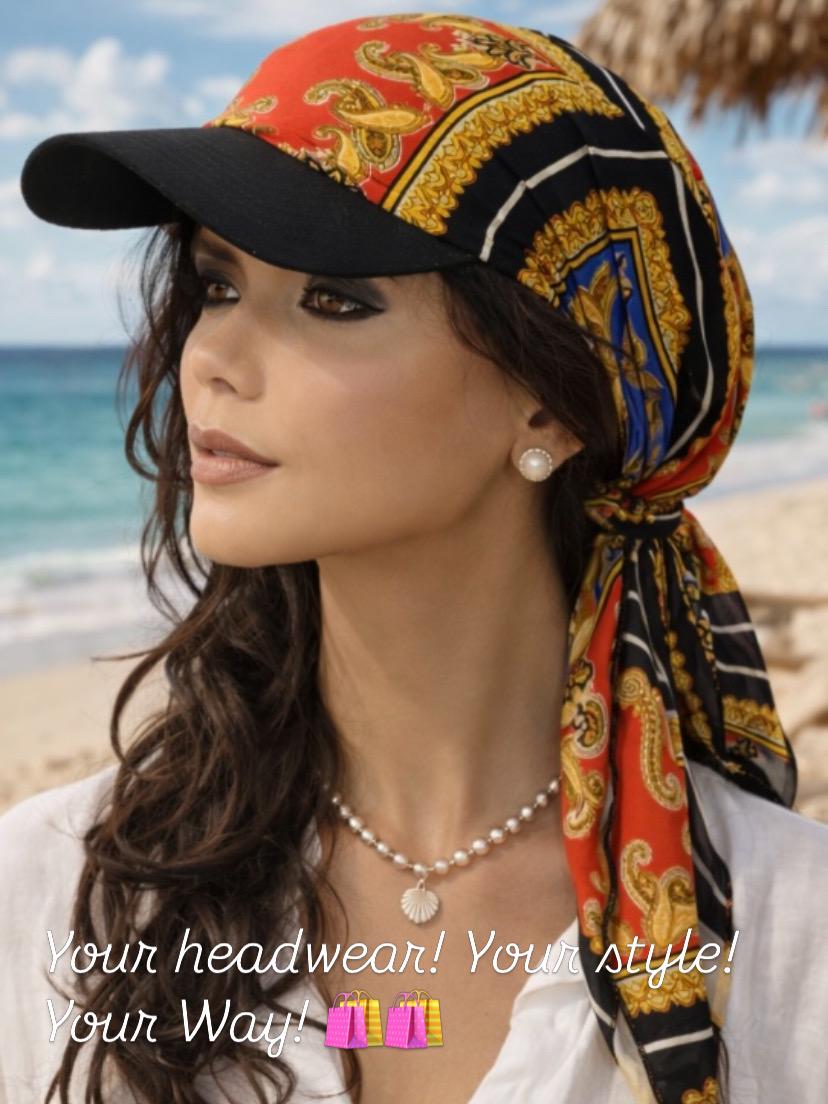 Beautiful Colorful Sun Visor Headscarf | Premium Pre Tied 