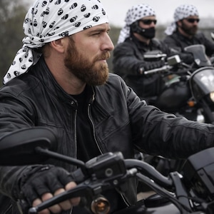 Forro para capacete de motociclismo | Lenço Durag | Fantasia para a cabeça | Bandana | Faixa de cabelo com estampa de esqueleto para motociclistas | Fabricado nos EUA
