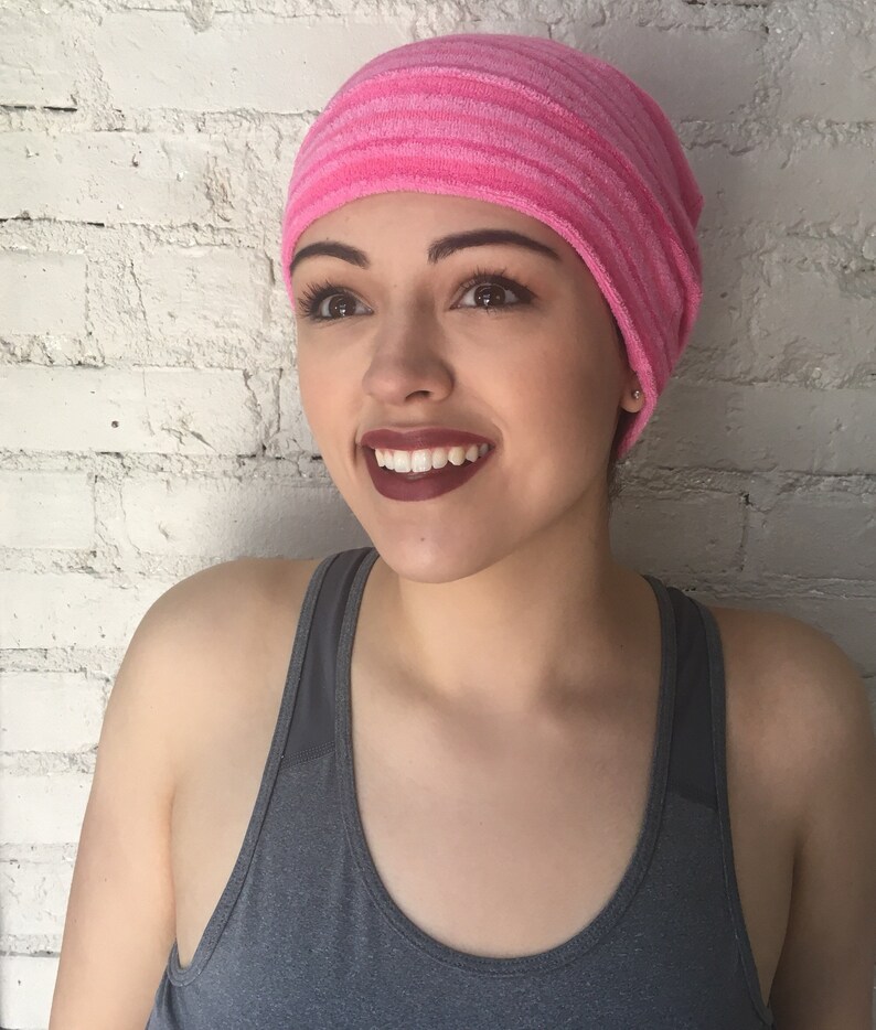 Head Covering Pink Terry Turban Night Chemo Hat Gift for Etsy